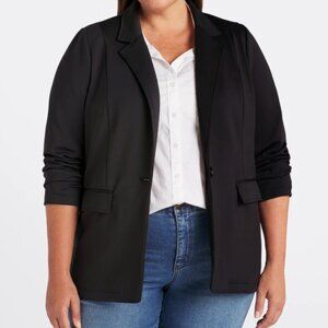 Skies are Blue Longline Curvy Blazer, Black, Size 1X